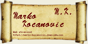 Marko Kocanović vizit kartica